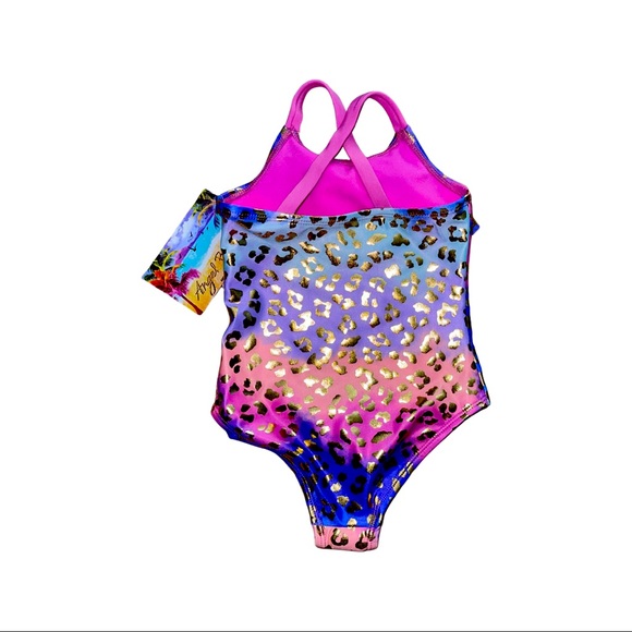 Leopard Ruffle One Piece Swimsuit - Multi Color - Picture 2 of 2